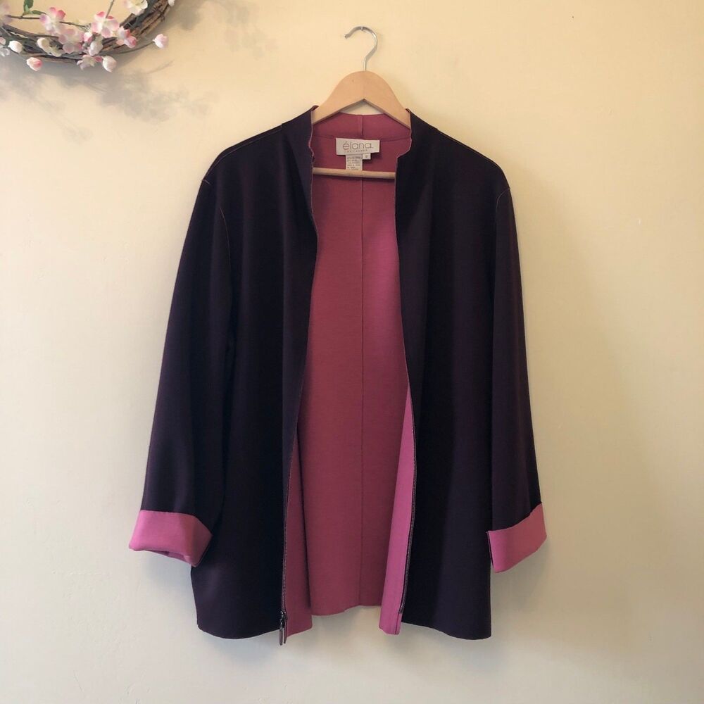 Elana Cardigan Full Zip Sweater Purple Size 12